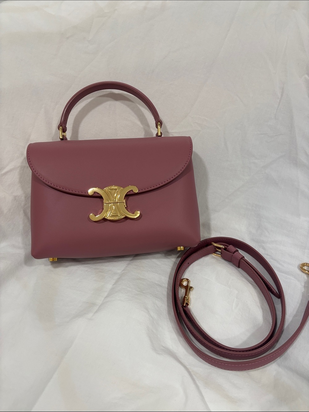 C*line Triomphe Top Handle Bag in Dusty Rose